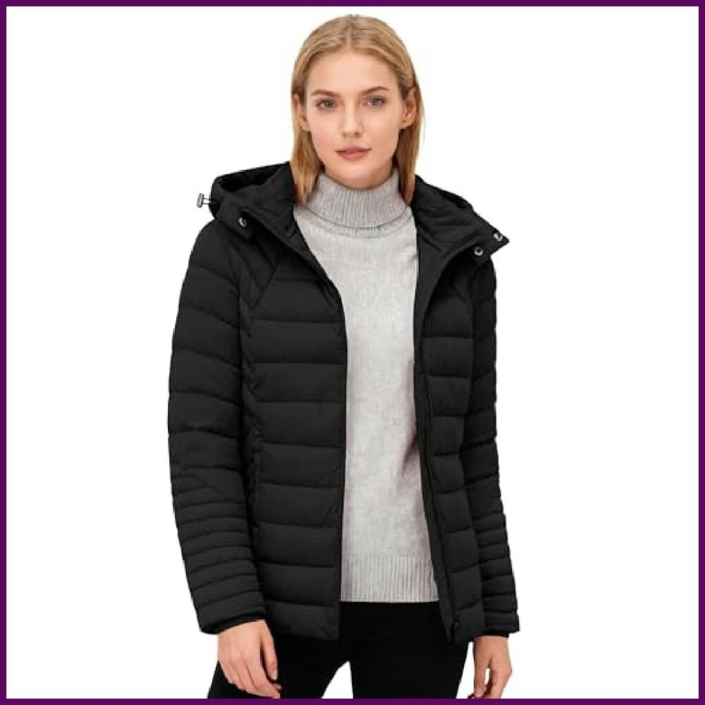 Lightweight Quilted Down Coat Windproof Waterproo… - image 4